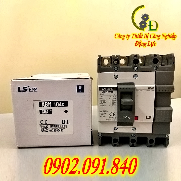 Aptomat 4 pha mccb abn 104c 60a. attomat ls nhập khẩu. cb cầu giao điện tự động