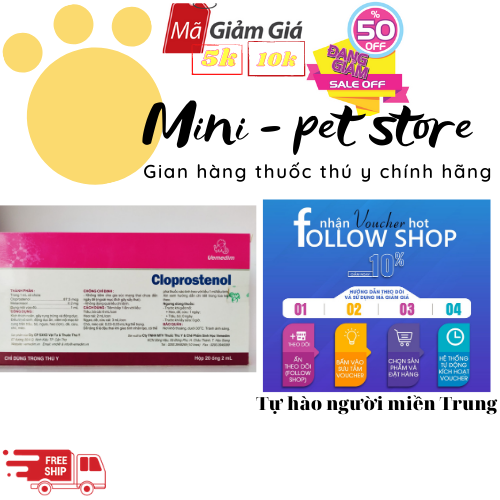 LÊN GIỐNG, RỤNG TRỨNG, GÂY ĐẺ ĐỒNG LOẠT - CLOPROSTENOL  1 HỘP / 20 ỐNG 2ML ( THÚ Y VMD)