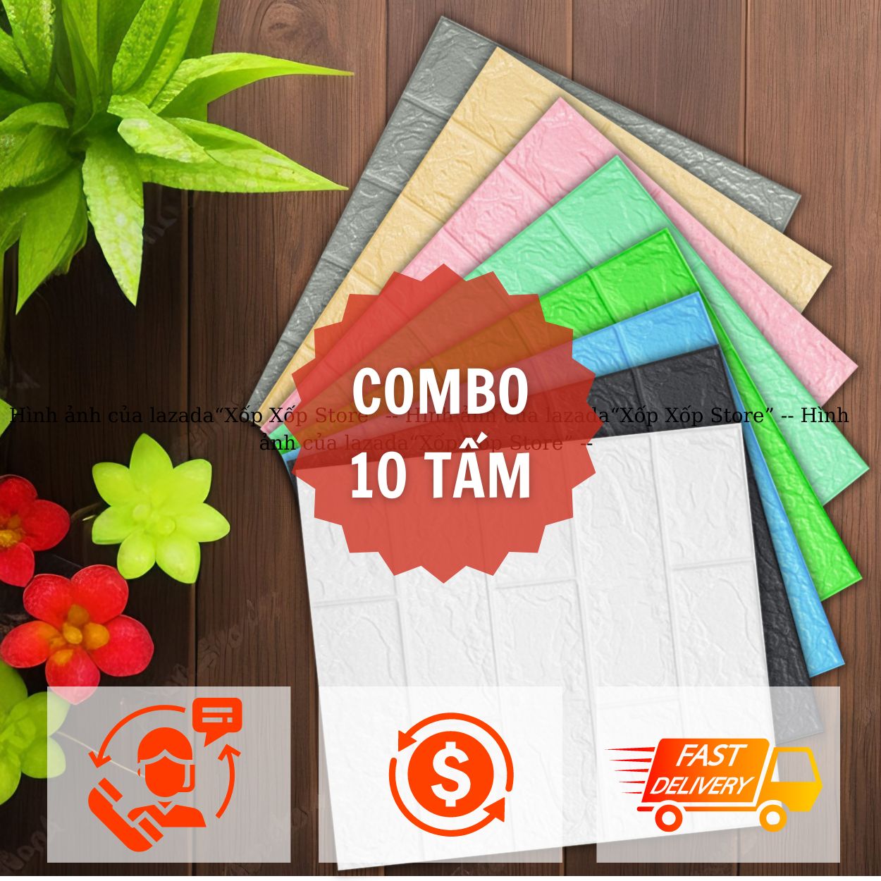 Combo 10 Miếng Xốp Dán Tường 3D 35x38CM: Lựa chọn hoàn hảo cho không gian sống và kinh doanh của bạn