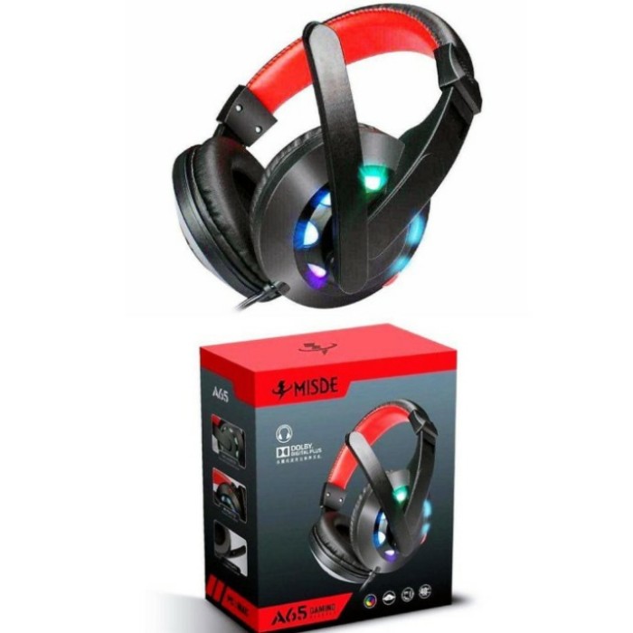 Tai nghe chơi game misde a65 có đèn led cho pc
