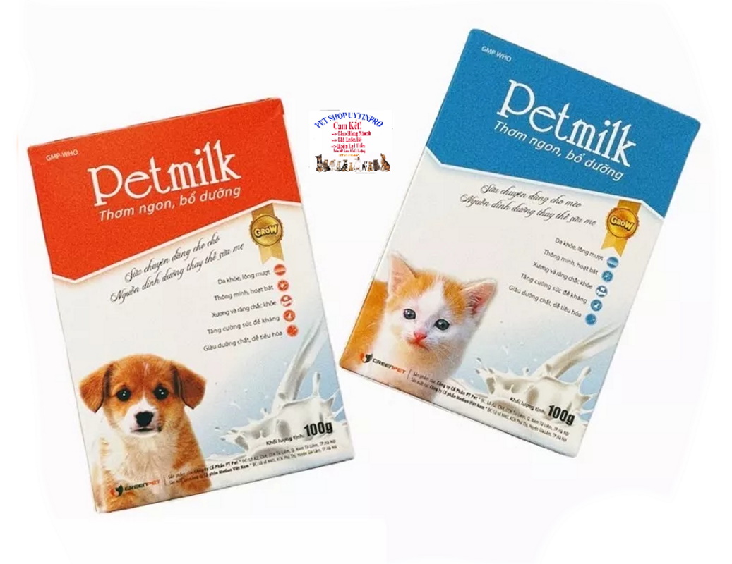 Sữa cho Chó Mèo Petmilk Hộp 100g Giúp da khỏe lông mượt Giàu dưỡng chất Dễ tiêu hóa Tăng cường sức đề kháng