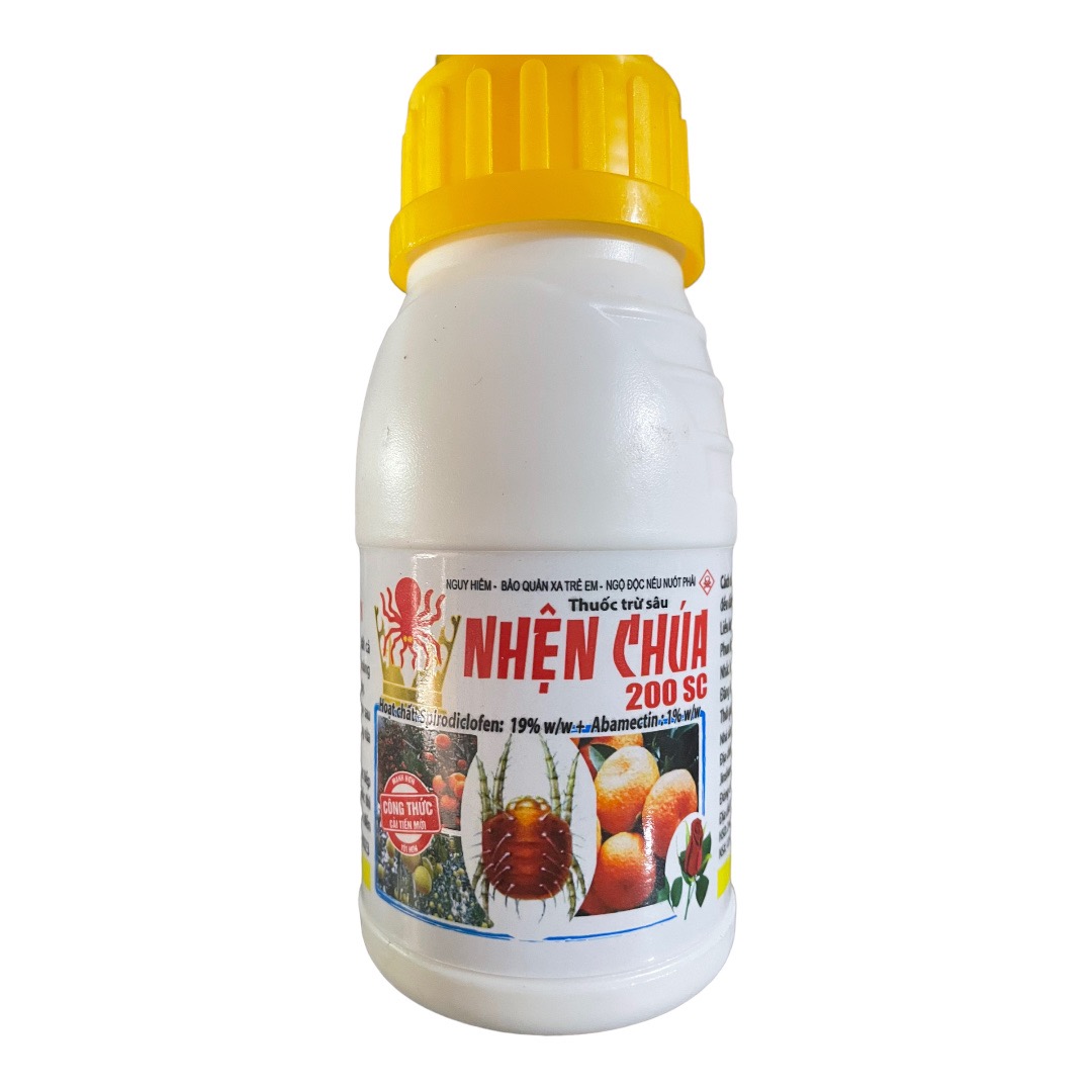Thuốc trừ nhện đỏ Nhện Chúa chai 240ml: Thuốc trừ nhện hại trên cây hoa hồng, hoa cúc hoa mai, cây cảnh, cây ăn trái, cây công nghiệp