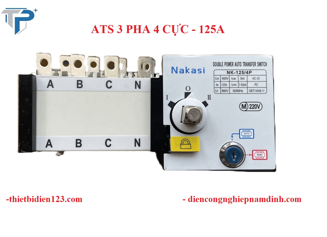 Chuyển nguồn tự động ATS 4P 125A - chuyển nguồn cho điện 3 pha