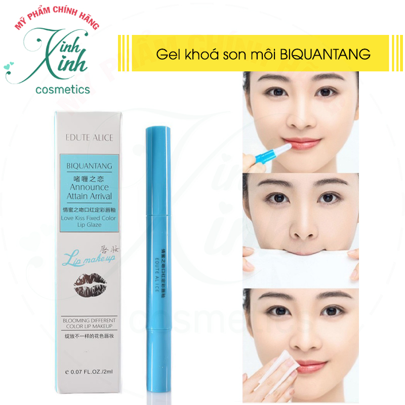 [CHÍNH HÃNG] Gel khóa môi gel khóa màu son môi thần thánh siêu hot BIQUANTANG, giúp hạn chế son phai màu giúp son lỳ lâu trôi suốt nhiều giờ