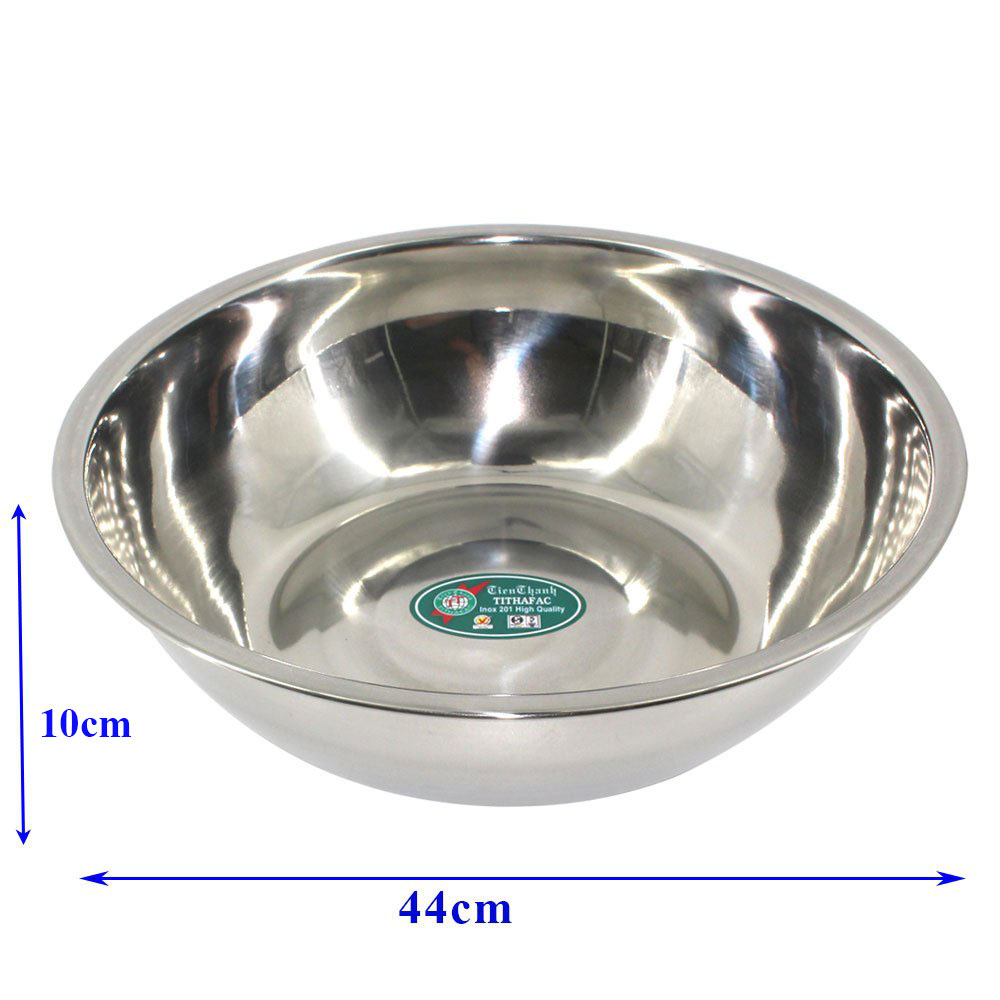 Thau inox dày kích thước 40 cm và 44 cm thương hiệu Tithafac Viet Nam