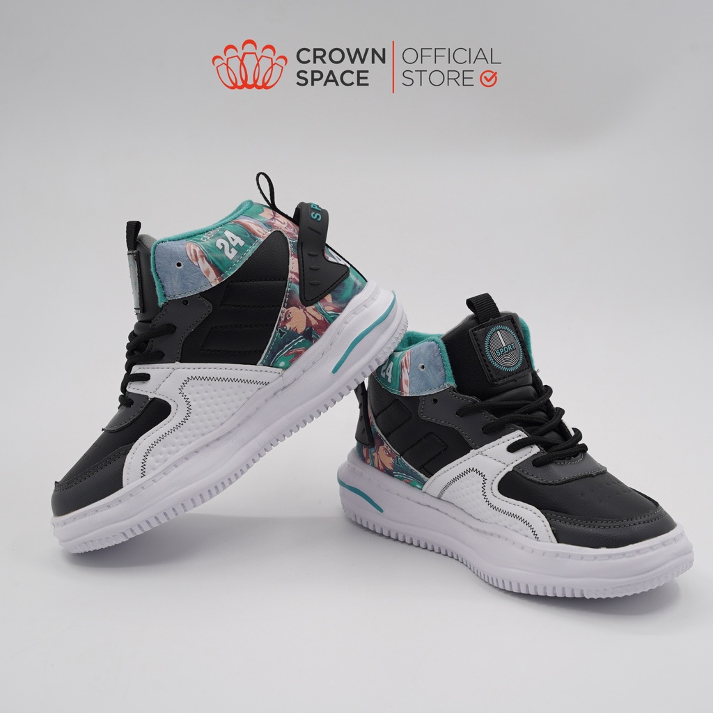 Giày thể thao sneaker bé trai đi học đi chơi crown space cao cấp cruk8056 nhẹ êm, chống hôi chân size 31 đến 37