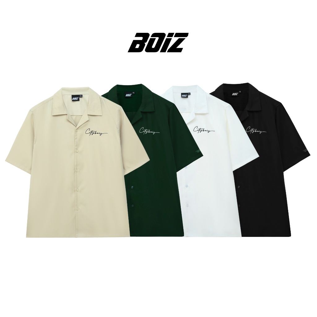 Áo sơ mi ngắn tay Local Brand cao cấp cổ vest BOIZ form rộng tay lỡ