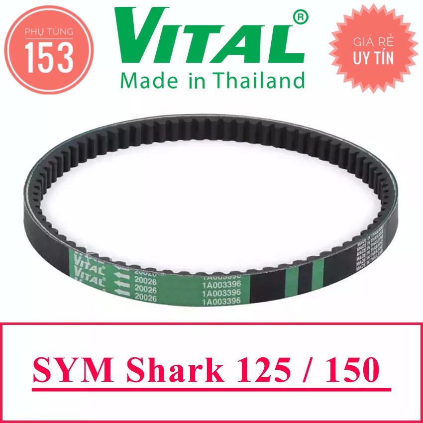 Dây Curoa Shark 125/150 hiệu Vital (Thái Lan) - Dây curoa xe tay ga - PHỤ TÙNG 153