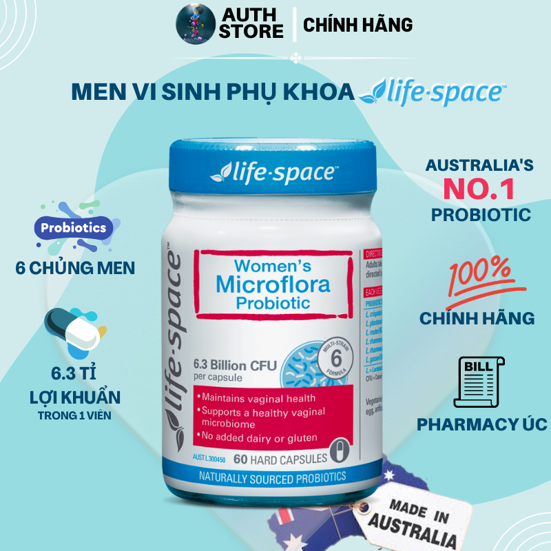 Men vi sinh phu khoa Lifespace Women's Microflora Probiotic 60 viên