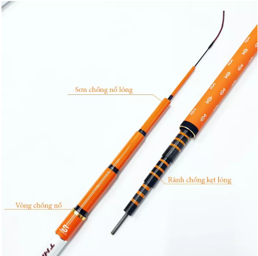 Cần bạch hồng 5m4+phao đêm+dù X8