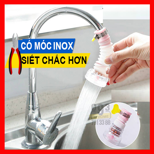 Đầu Nối Vòi Rửa Chén Bát Xoay 360 độ Đầu Vòi Phun Nước Áp Lực Cao Đầu Vòi Rửa Chén Tăng áp 17 cm 10 cm