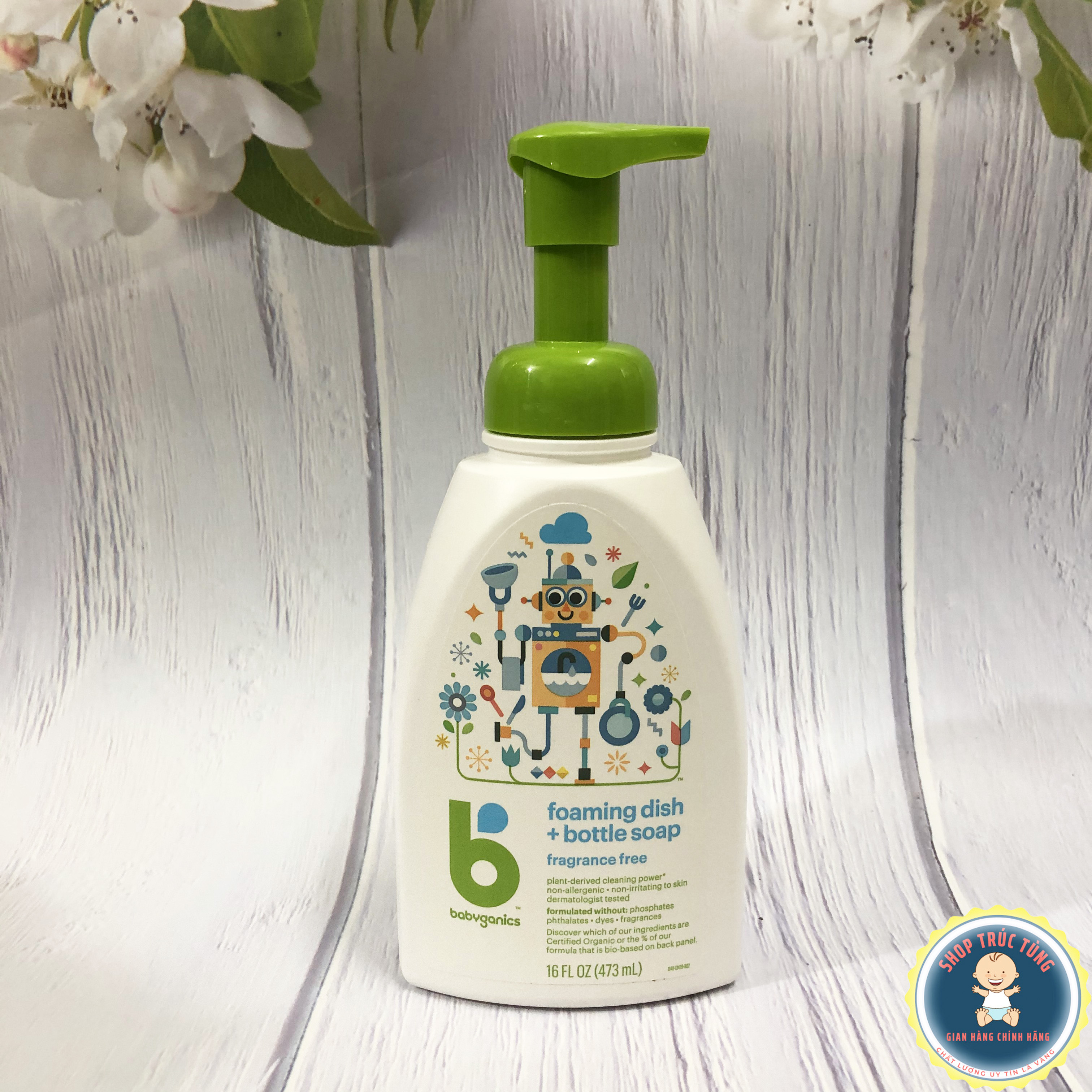 Nước rửa bình sữa babyganics 473ml