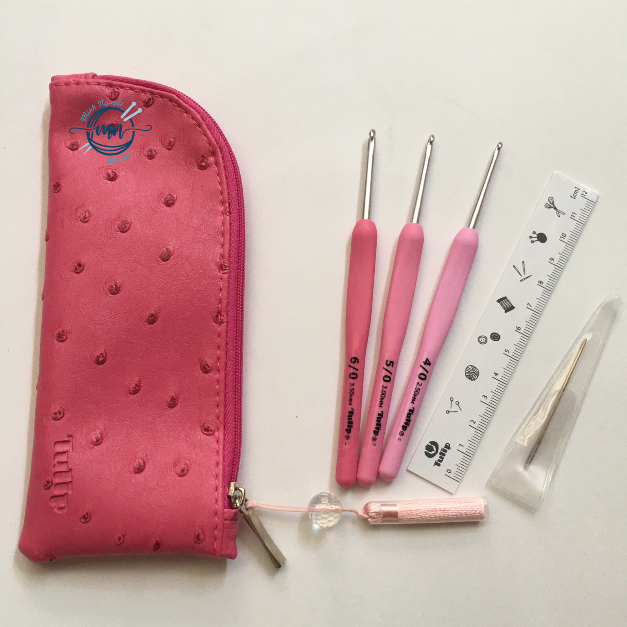 Bộ kim móc Tulip Etimo Rose - ETIMO Rose Crochet Hook with Cushion Grip set 3 sizes