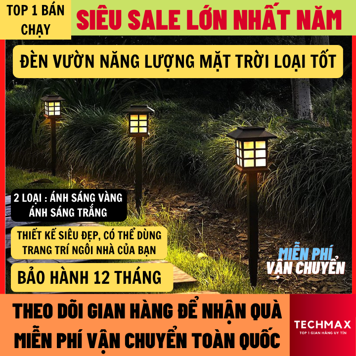 [ Combo 2 Đèn ] Đèn Vườn Năng Lượng Mặt Trời Cảm Biến Ánh Sáng, Chống Nước, Chống Mưa Ngoài Trời Bảo Hành 12 Tháng, đèn năng lượng mắt trời, den năng luong mat troi đèn năng lượng mặt trời tự sáng