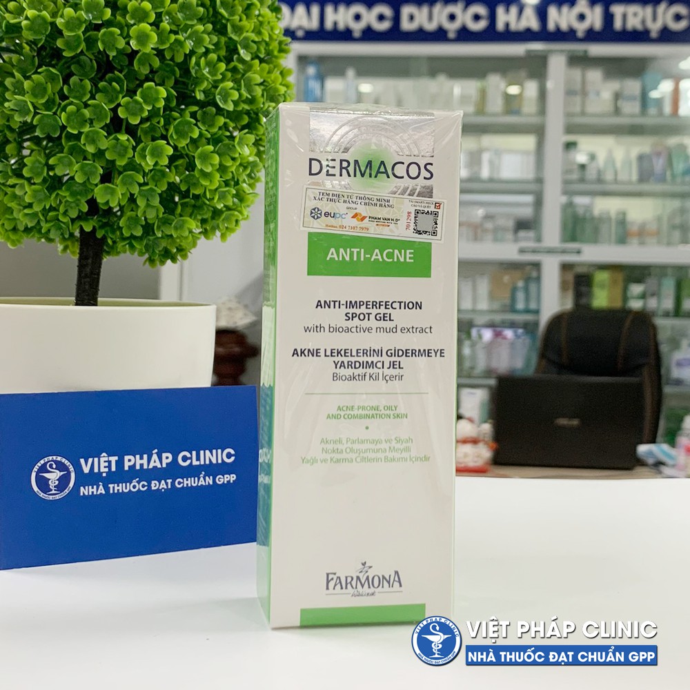 Gel Chấm Mụn Giảm Thâm Chứa Bùn Hoạt Tính - Farmona Dermacos Anti Acne Imperfection Spot Gel