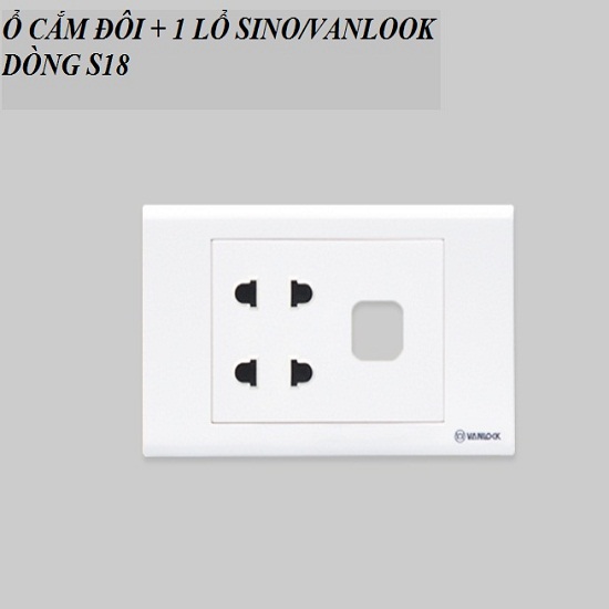 [HCM]Ổ CẮM ĐÔI + 1 LỔ CÔNG TẮC SINO