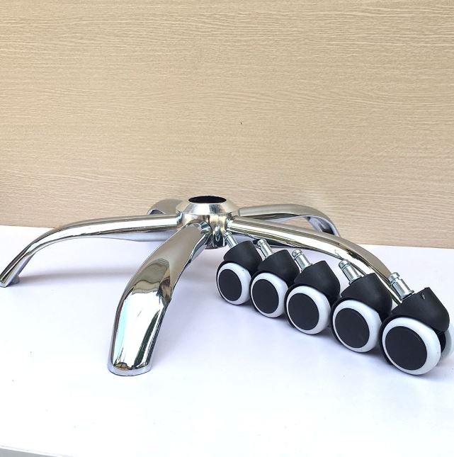 Chân mạ inox kèm Bánh Xe ghế xoay văn phòng - cân bằng chắc khỏe - chịu lực tốt