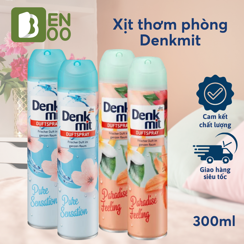 Bình xịt thơm phòng Denkmit Pure Sensation chai 300 ml hương tự nhiên dễ chịu, khử mùi hôi không khí hiệu quả  - Hàng nội địa Đức