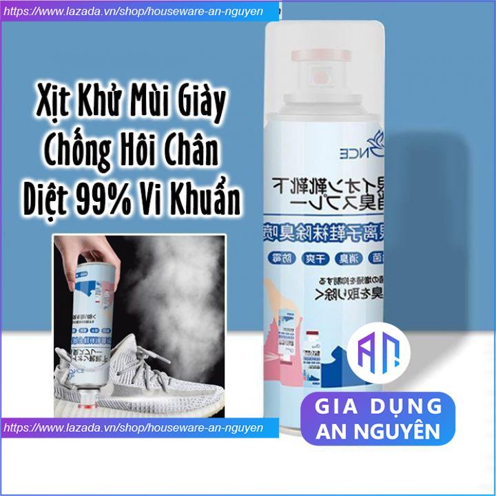 Chai xịt giày khử mùi chống hôi chân giày dép Nano Bạc
