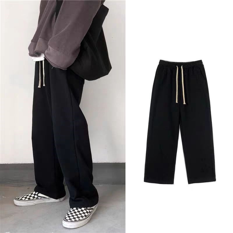 Quần dài Black Pants, quần nỉ nam nữ Unisex dáng xuông ống rộng
