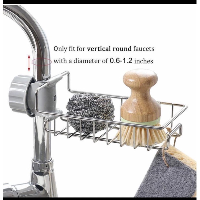 Rẻ Vô Địch- kệ inox cài vòi rửa bát inox sáng bóng