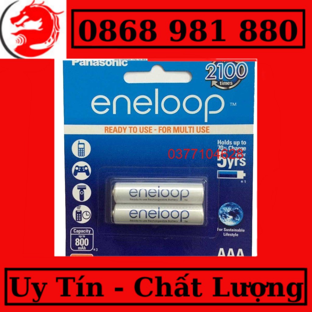 Pin sạc AAA panasonic Eneloop 800mah BK-4MCCE/2BT