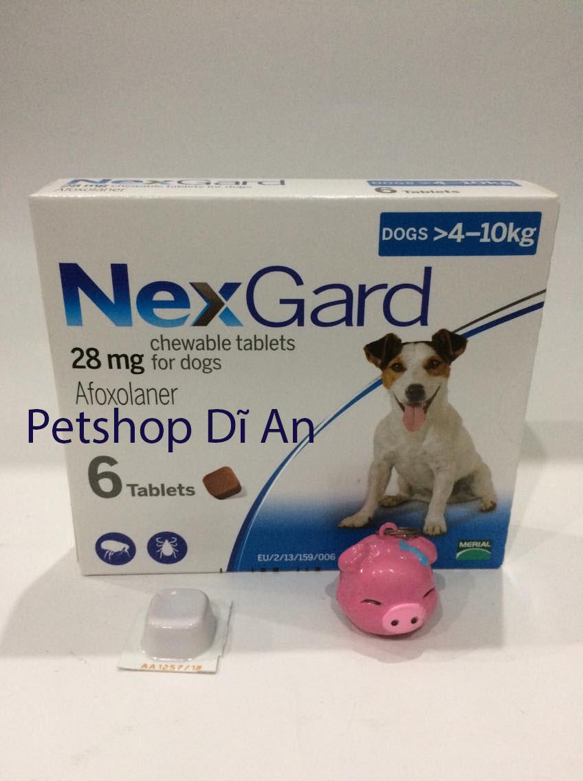 6 Viên nhai Nexgard - ghẻ, viêm da, xà mâu, diệt ve, bọ chét, rận cho chó 4 - 10 kg