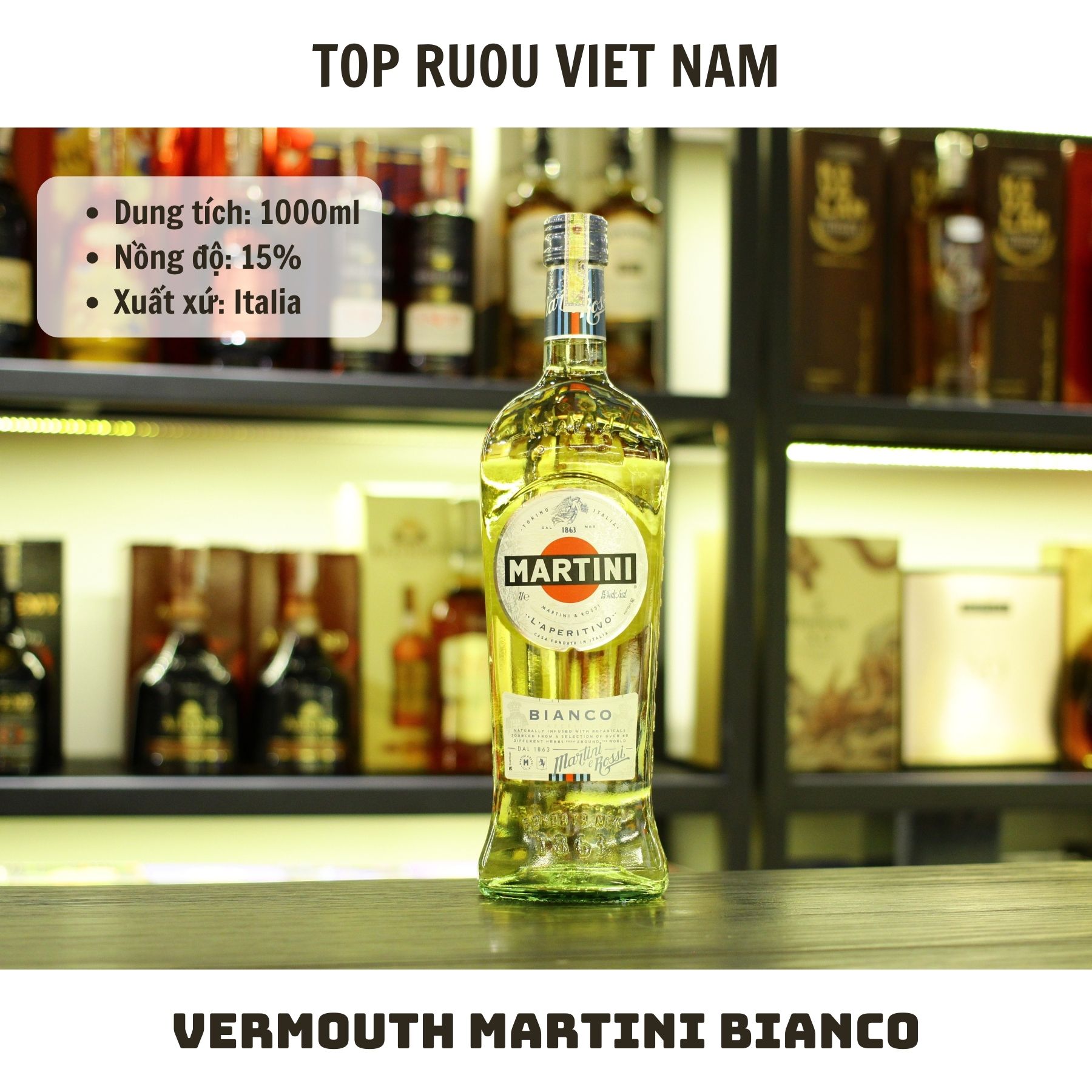 [TopRuouVietNam] Rượu Mùi Vermouth Martini Extra Dry - Rosso - Bianco - Cinzano 1000ml [Hàng Thật]