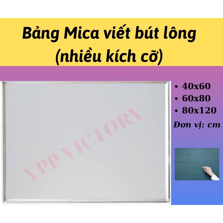 Bảng Mica trắng Mica Ngoại, Treo Tường, viết bút lông, thông báo (60x80)cm