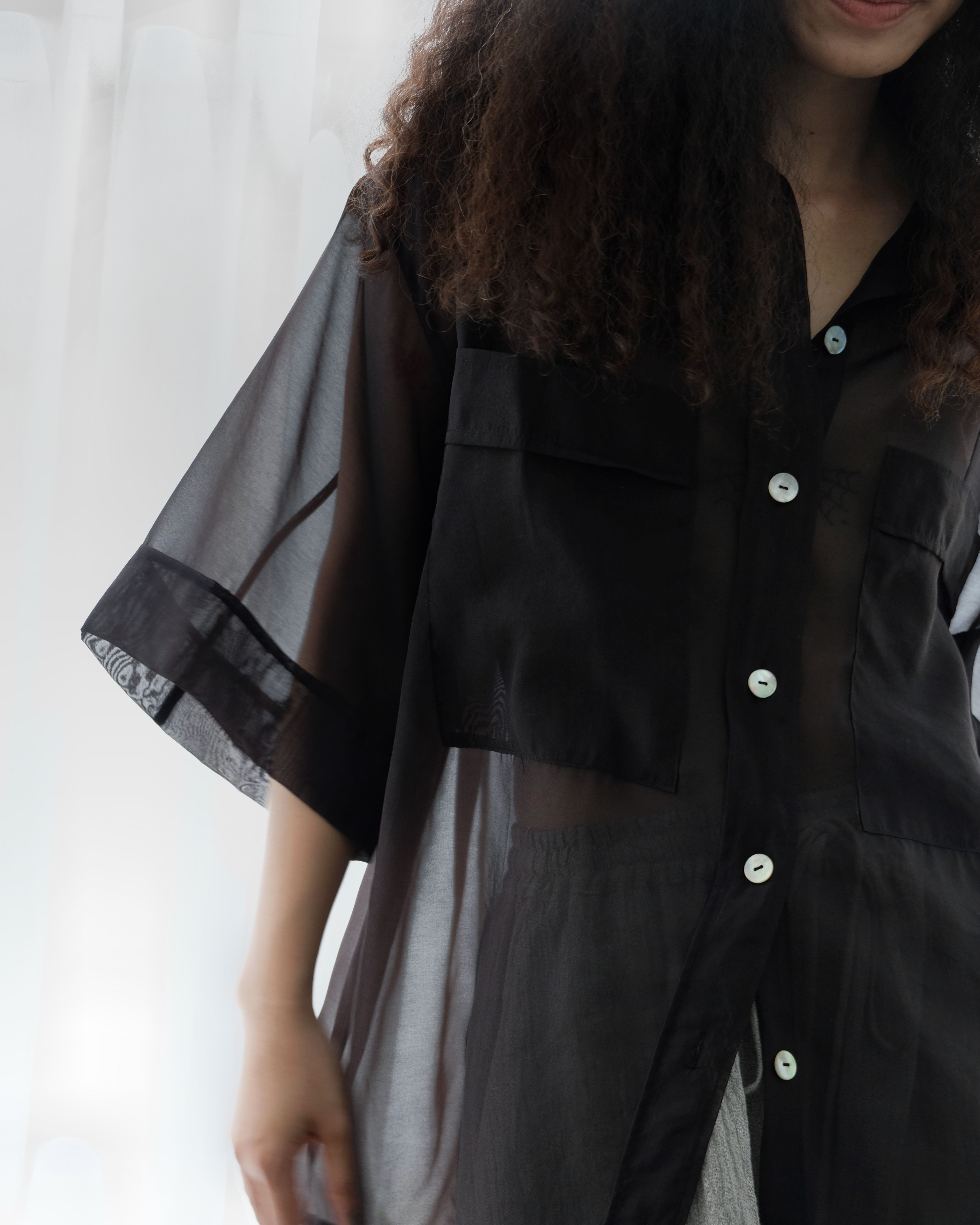 /ou'ba:d/ - áo sơmi đen freesize form oversize tay lỡ, sơmi rộng basic nam nữ