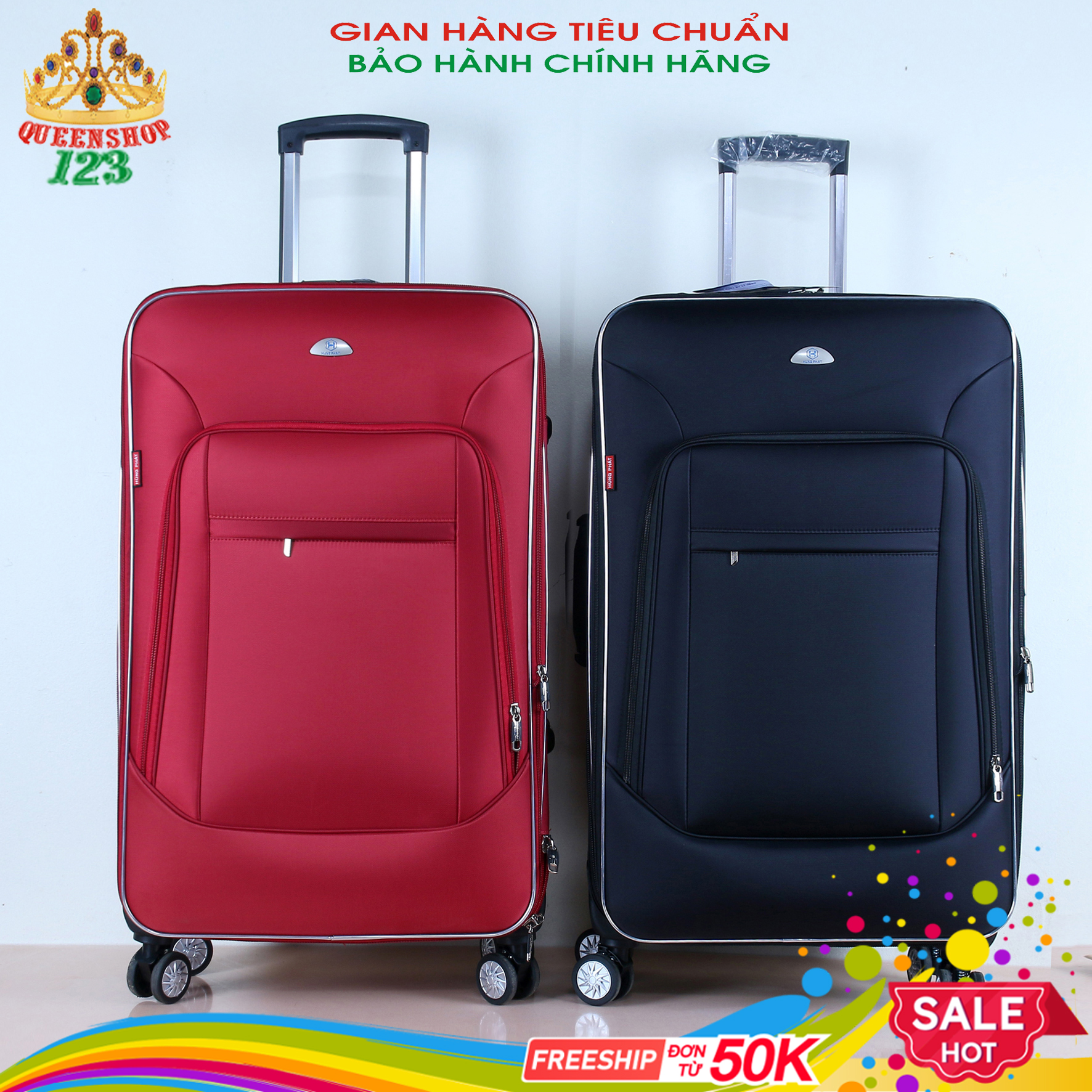 Vali kéo vải dù hùng phát vlx022 - size 20, 24, 28. vali vải dù cao cấp chống thấm, bền, đẹp, rẻ. màu sắc sang trọng, lịch sự