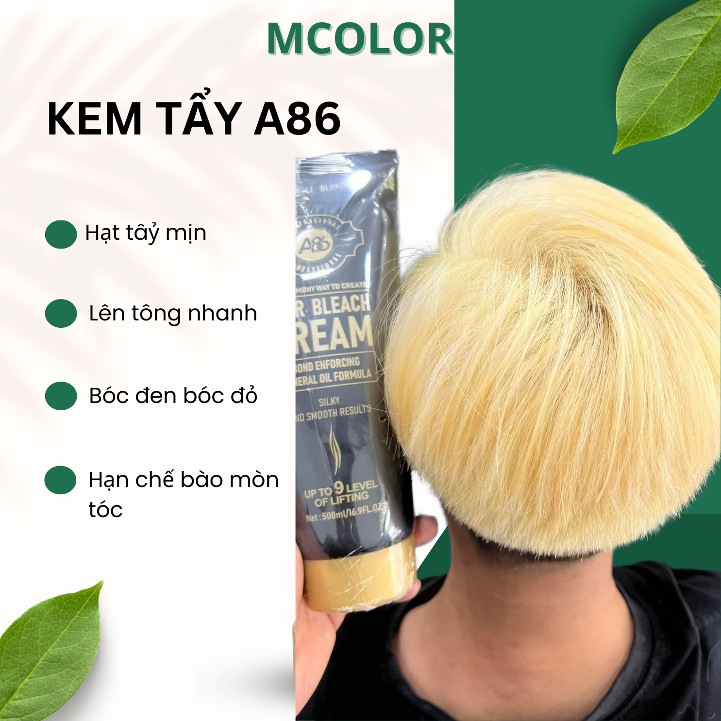 Bột tẩy kem tẩy tóc A86 hữu cơ hạn chế khô rát da đầu túi 500gr