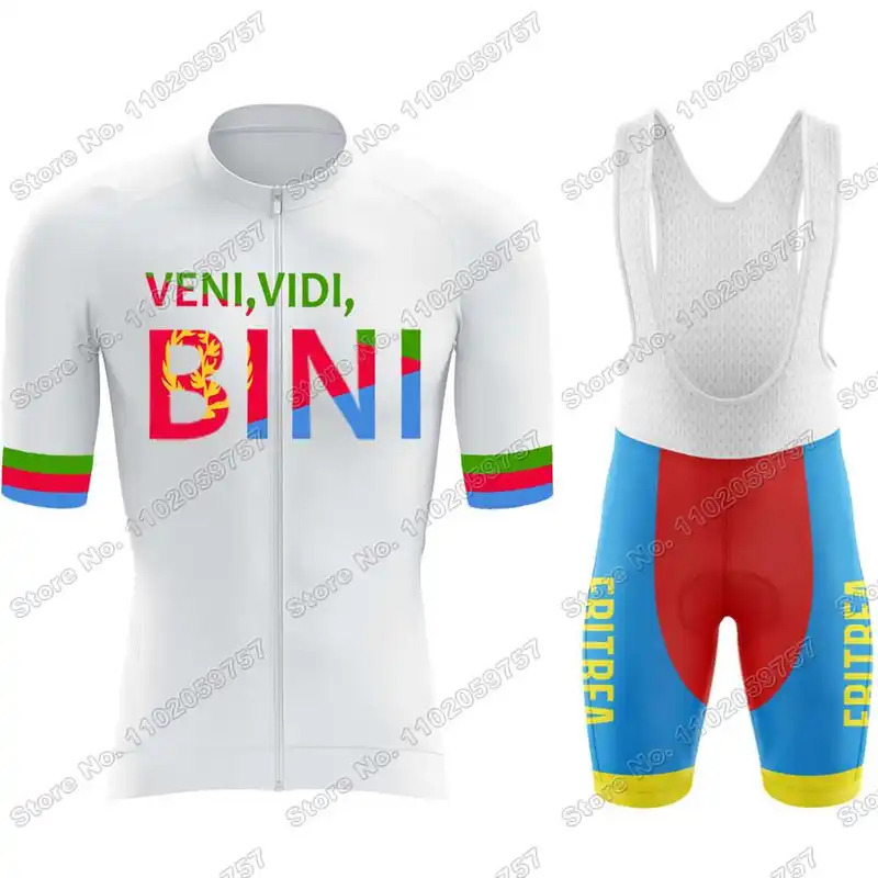 2024 eritrea đội đi xe đạp Jersey Set veni vidi bini đi xe đạp quần áo mùa hè đường xe đạp Áo sơ mi phù hợp với xe đạp BIB quần short MTB maillot