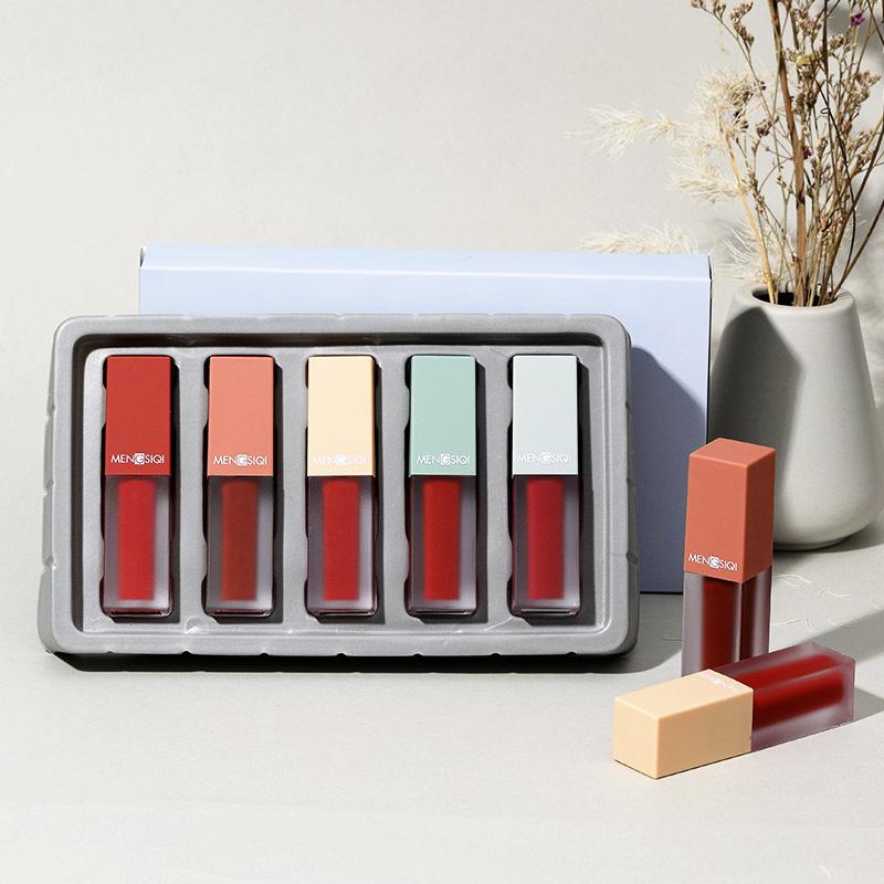 Set 5 cây son siêu lì, mịn và mềm môi Mengsiqi Orchid Love Matte Lip -Z194-E9T2