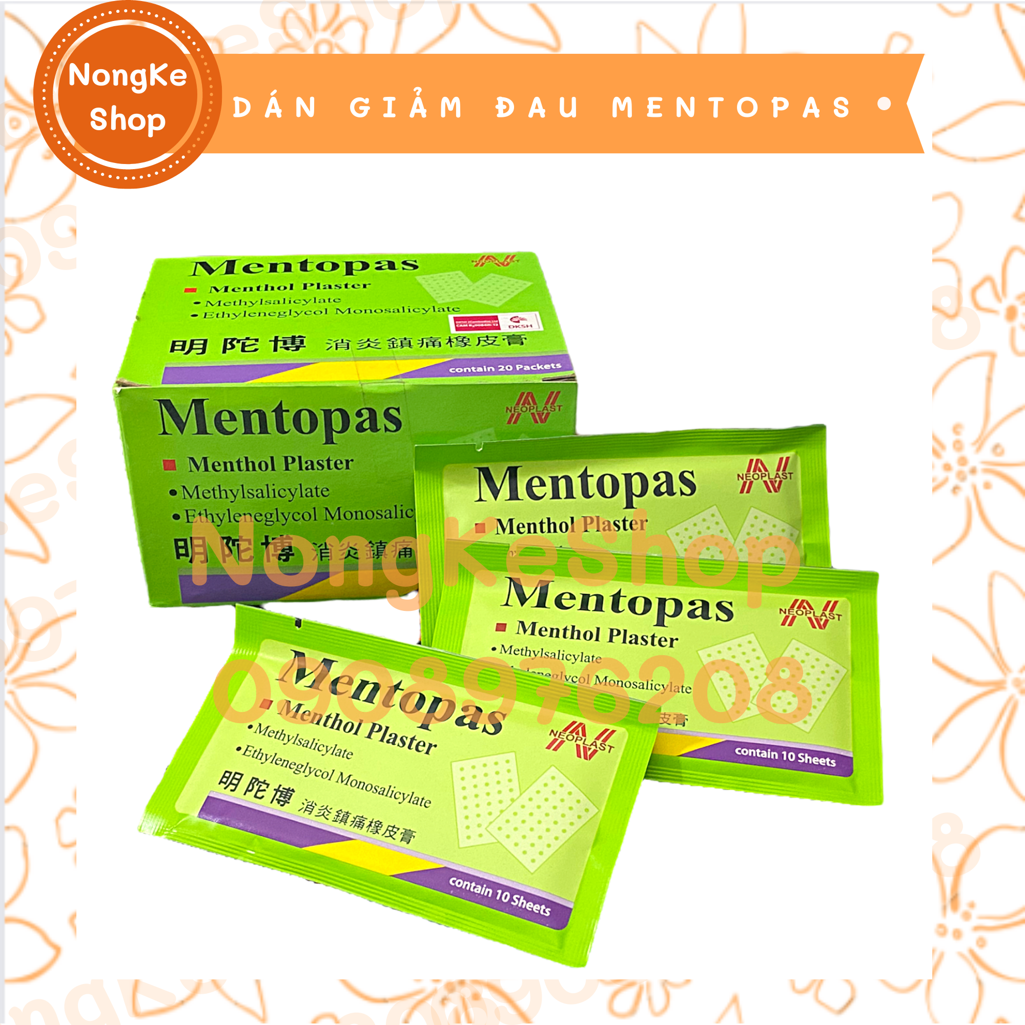 Miếng dán giảm đau Mentopas Thái Lan