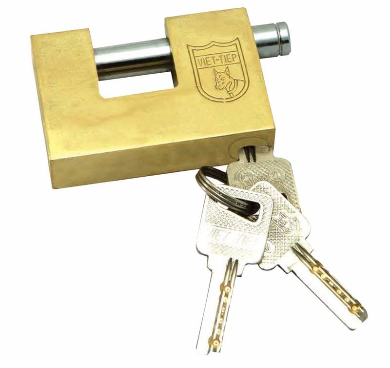 Khóa việt tiệp đồng cầu ngang loại lớn 76 x 53 ống phi 12mm