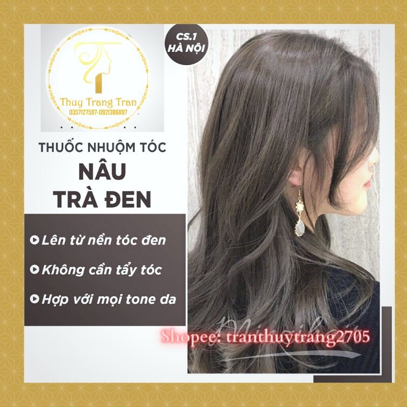 [Freeship]Thuốc Nhuộm Tóc Màu NÂU TRÀ ĐEN Không Tặng Oxi