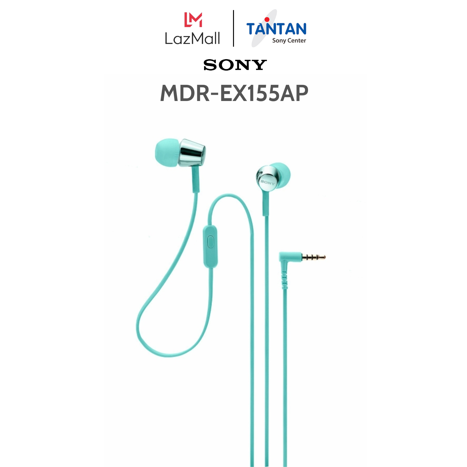 TAI NGHE CẮM DÂY MDR-EX155AP | Loa Neodymium 9mm - Jack cắm stereo mạ vàng - Dây dài 120cm -  Micro và Phím điều khiển trên dây | BẢO HÀNH 12 THÁNG TOÀN QUỐC