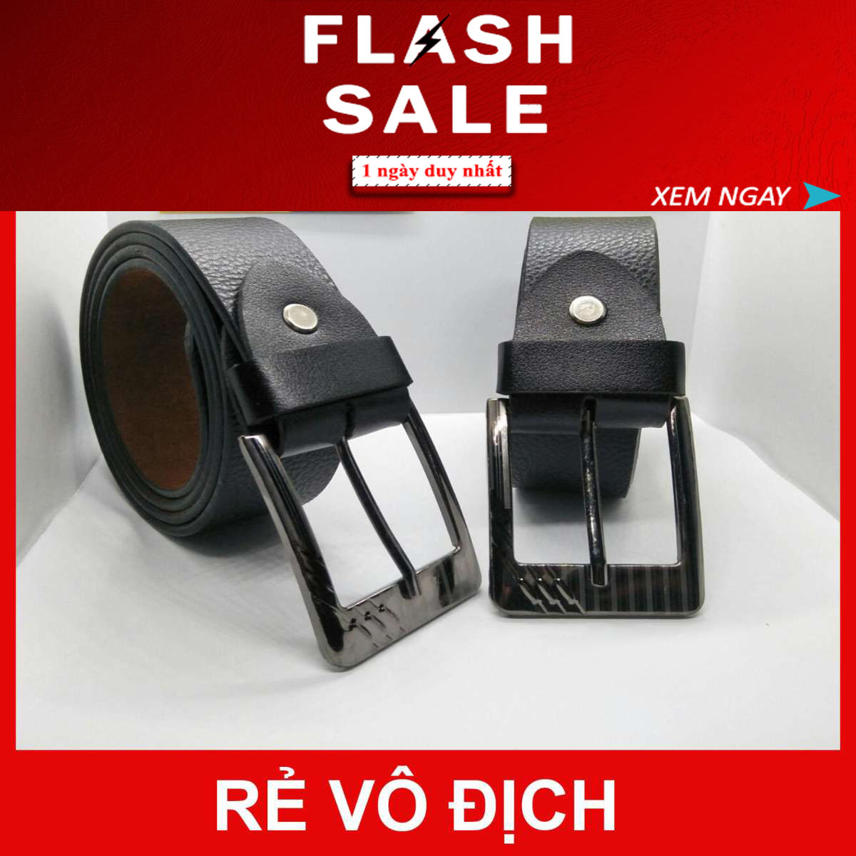 Thắt lưng nam dây nịt nam giảm giá cực sốc - Dây Da Mặt Kim Màu Đen - Có Đủ 2 Loại Dây 120cm Và 140cm (Bảo hành 12 tháng)