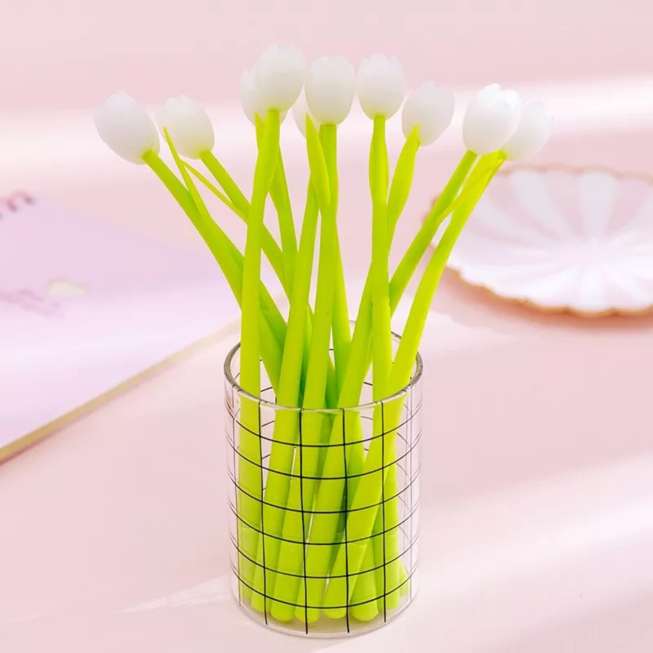 Bút hoa Tuylip dẻo đổi màu khi gặp ánh nắng mặt trời, bút bi ngòi 0.38mm, thiết kế độc đáo sáng tạo