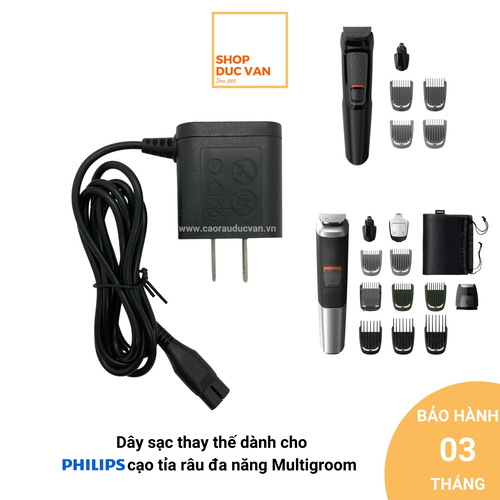 Dây sạc thay thế dành cho Philips Multigroom Series 3000 MG3710 MG3720 MG3730 Series 5000 MG5720 MG5730 MG5740 Sạc máy cạo tỉa râu đa năng Philips [ Shop Đức Vân ]