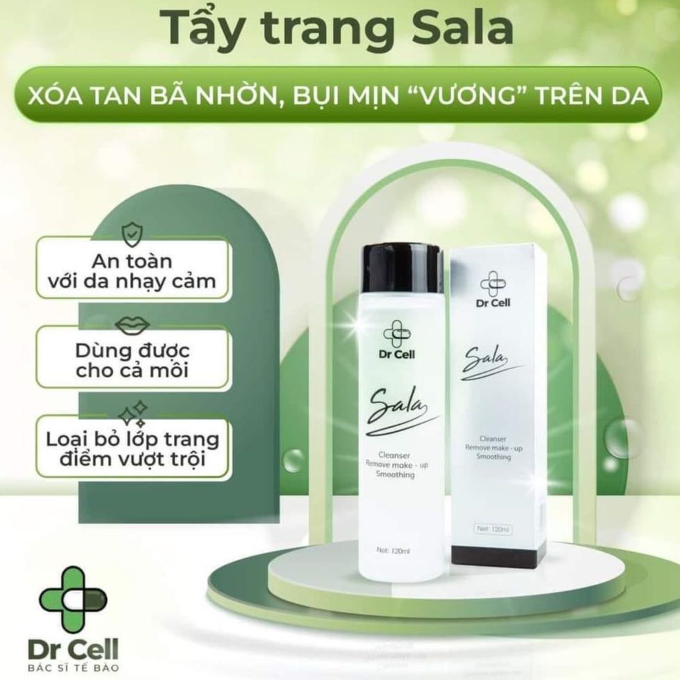 Tẩy trang 2 tầng sala dr cell loại bỏ lớp trang điểm, bụi bẩn và chất bã nhờn trên da 120ml