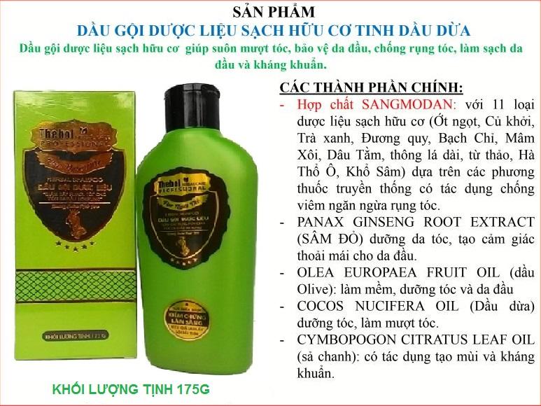 Combo 2 chai Dầu gội dược liệu Thebol ( xanh )