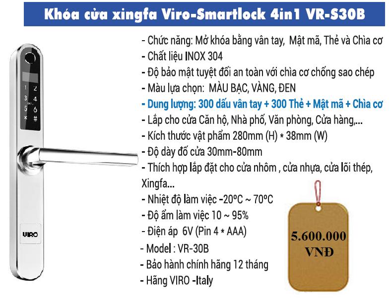 Khóa điện tử thông minh vr-s30b cho cửa nhôm xingfa