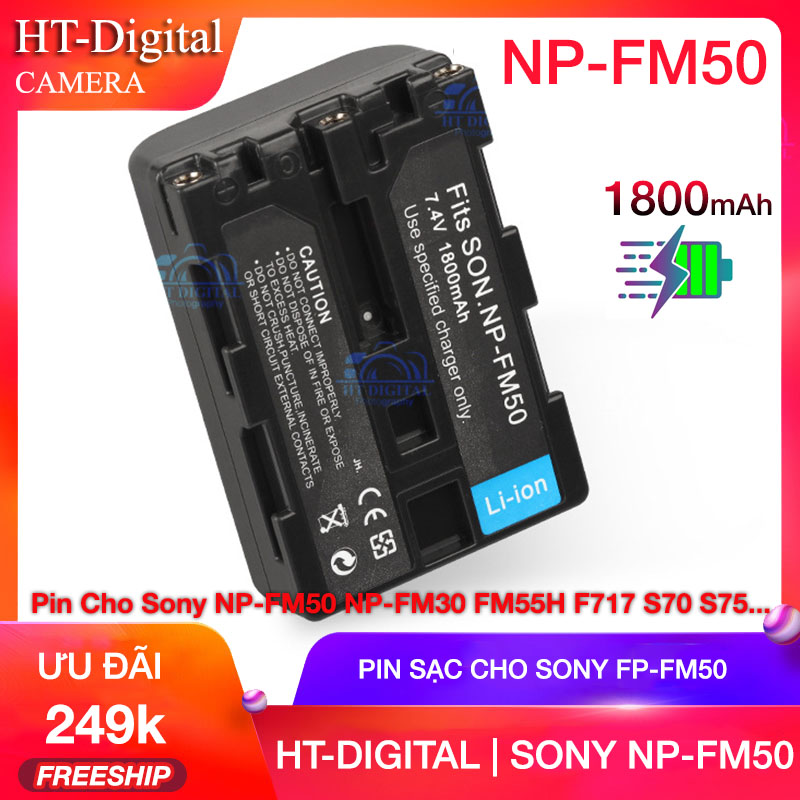 Pin Sony NP-FM50 cho Sony NP-FM30 FM55H F717 S70 S75 Pin Máy Quay DCR-PC101/DVD91/TRV128/TRV308/GV-D1000/PC120E/  Sony DCR-HC88  R1  F707  F717  F828  S30  S50  S70  S75  S85  A100  α100