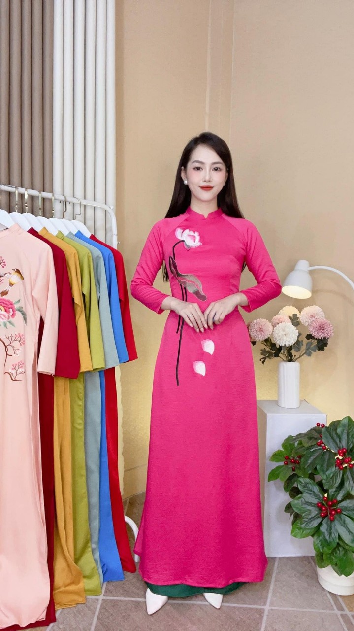 Áo dài lụa Tây thi thêu cao cấp