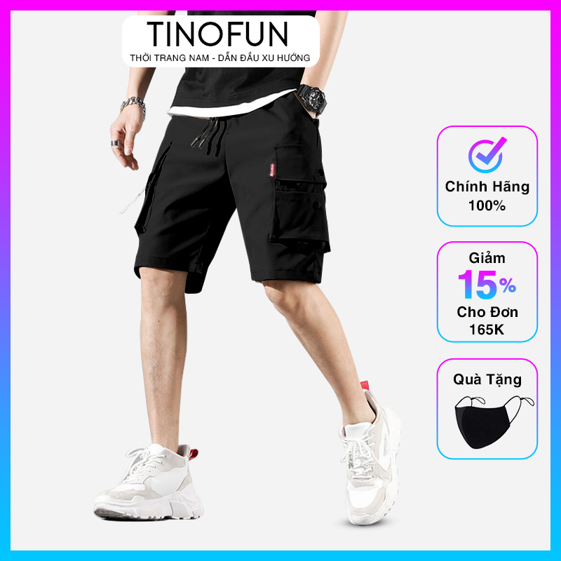 Quần short nam kaki TINOFUN mã TT13 dáng lửng túi hộp có chun mùa hè
