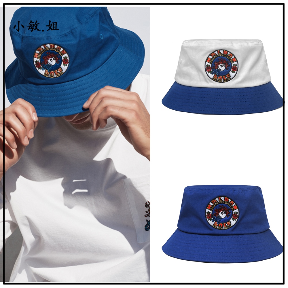 MALBON GOLF golf hoa hồng màu bucket hat unisex