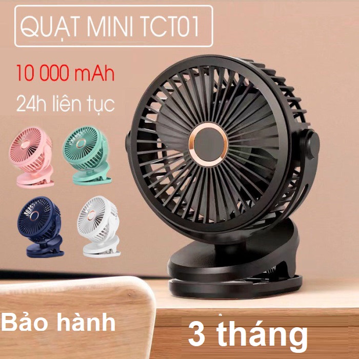 Tặng sạc dự phòng Quạt mini để bàn - quạt sạc tích điện mini xoay 10.000mah dùng lên 15 tiếng- quạt kẹp bàn tích điện 3-5 chế độ gió quạt quạt mini quạt quạt điện quạt quạt để bàn quạt cầm tay