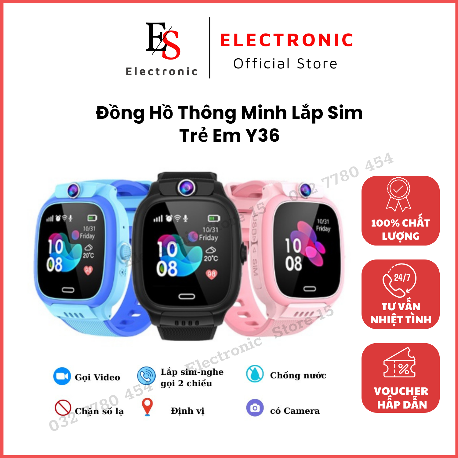 Đồng Hồ Thông Minh Định Vị Trẻ Em Y36 Đồng Hồ Trẻ Em Lắp Sim Nghe Gọi Video Hỗ Trợ Kháng Nước Định Vị LBS Chụp Ảnh Cảnh Báo Nguy Hiểm Dòng Độ Bền Cao. Bảo Hành 12 Tháng Lỗi Đổi Mới.